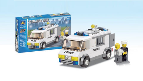 Otroške kocke za izdelavo policijskega vozila (135 kom)